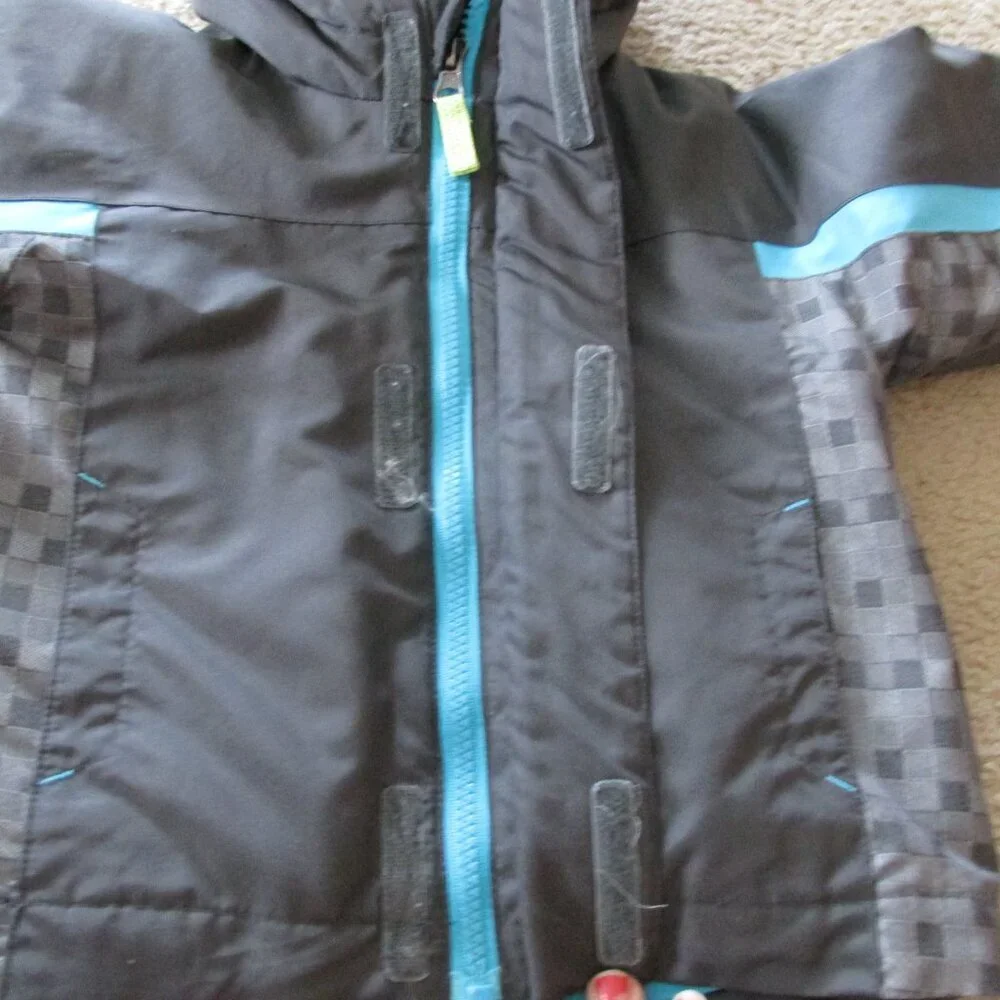 Cherokee Zip Up Hooded Winter Coat Toddler‎ Boys Size 18M Gray Blue Inner Liner